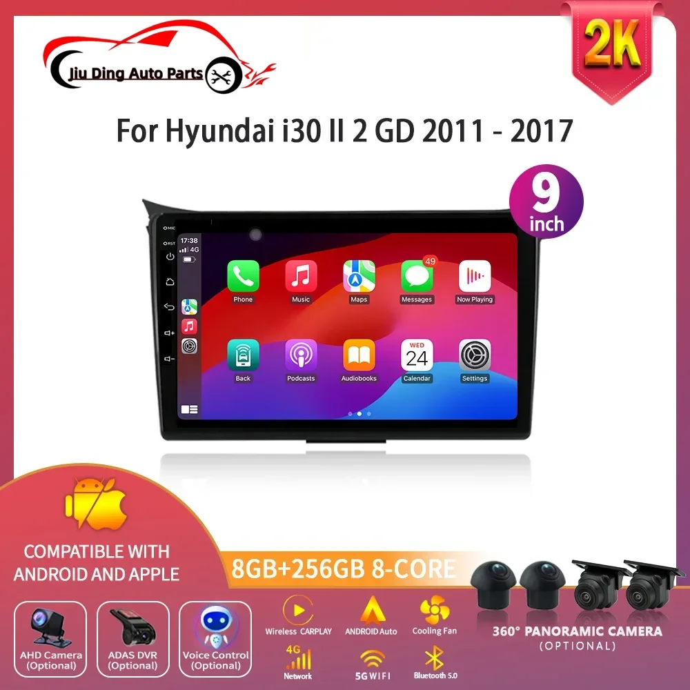 Android 14 для Hyundai i30 II 2 GD 2011-2017 Автомобильный радиоприемник Центральная