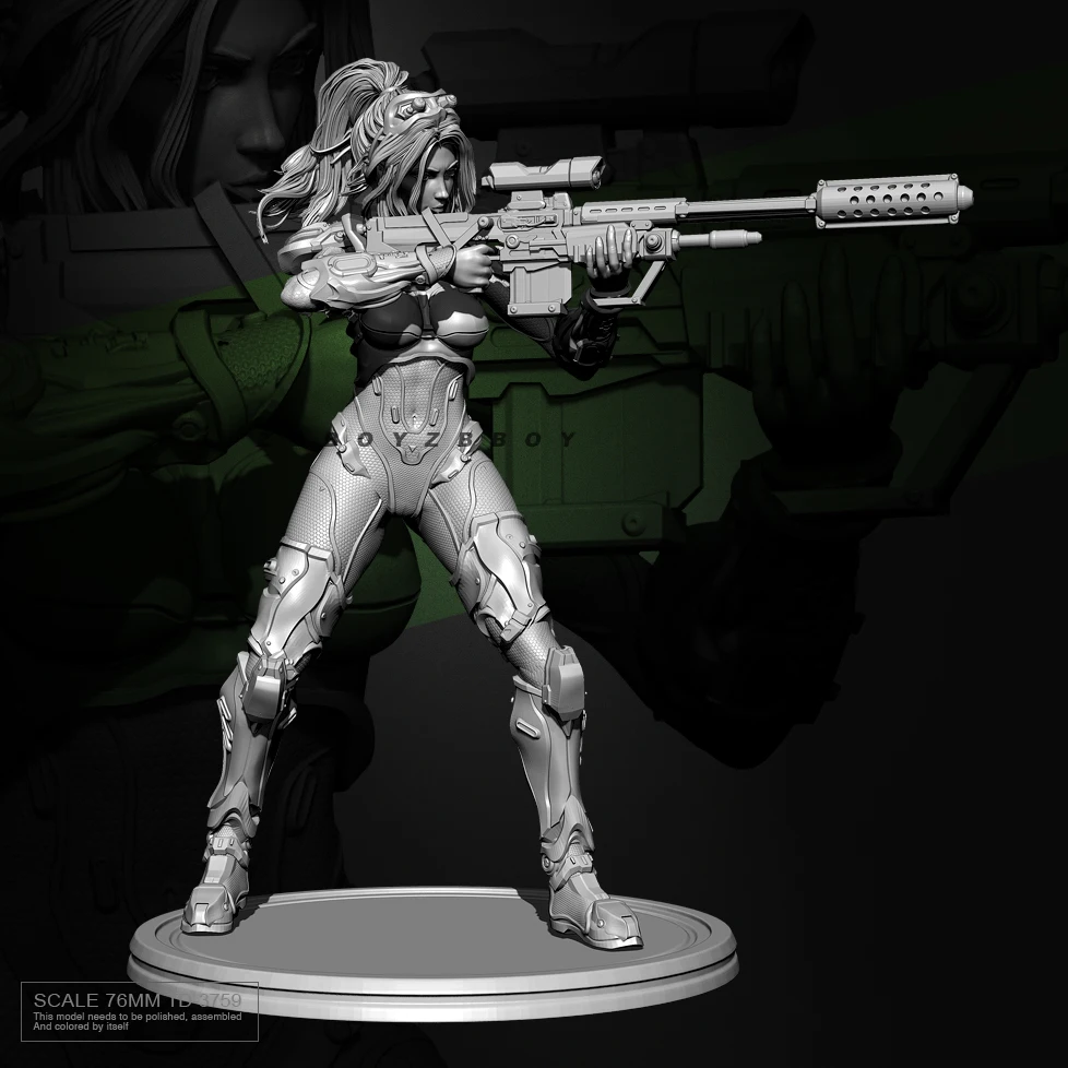 

76mm Resin model kits figure beauty colorless and self-assembled TD-3759