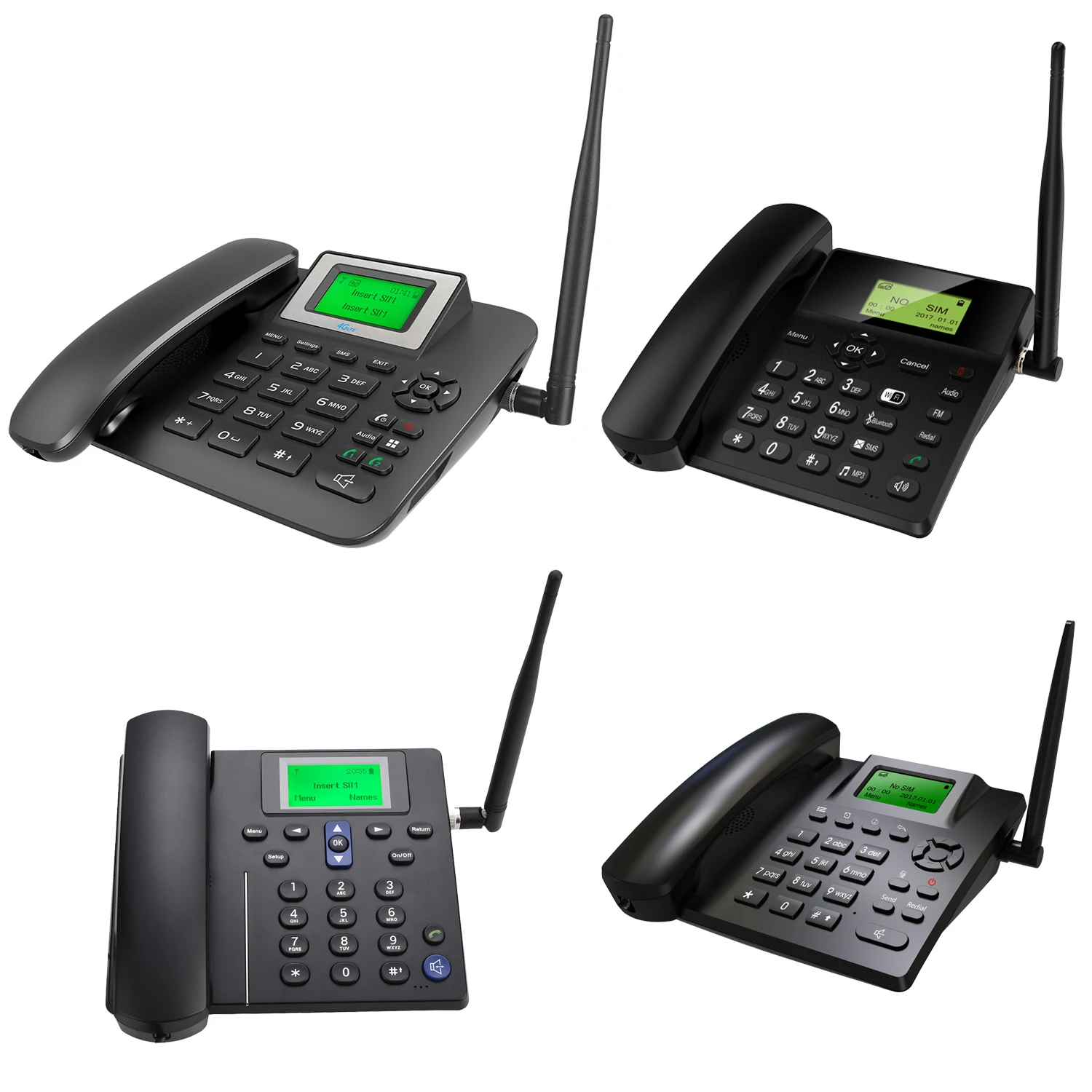 4g lte fixed wireless phone cordless desktop telephone support wifi hotspot volte with dual 2g 3g sim card for business home free global shipping