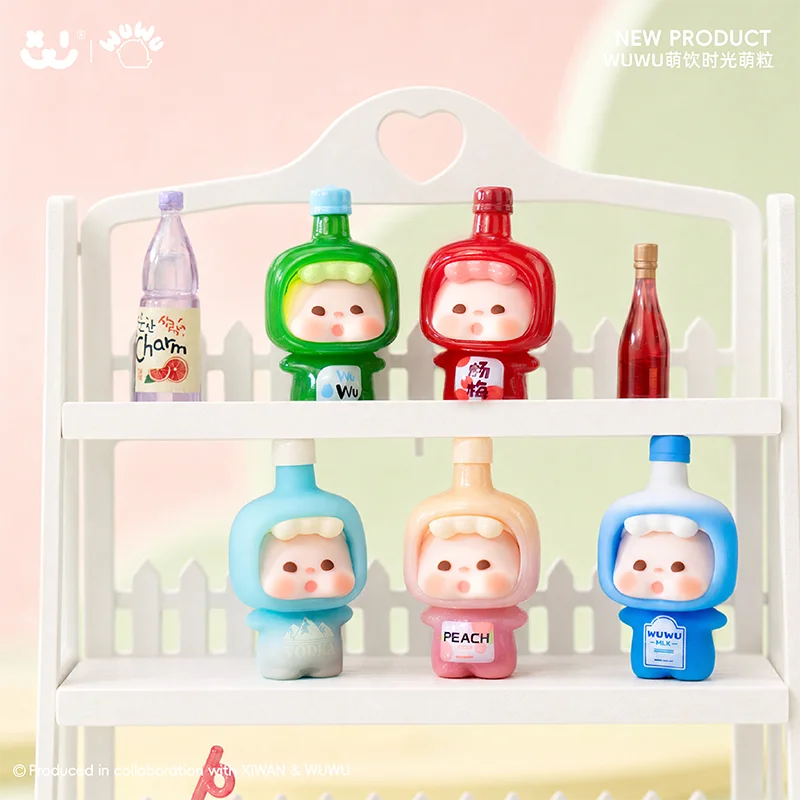 Фото Оригинальная серия Wuwu Cute Drink Time: мини-фигурки в слепых коробках, модные игрушки, настольные украшения, подарочные пакеты для взрослых коллекционеров №3