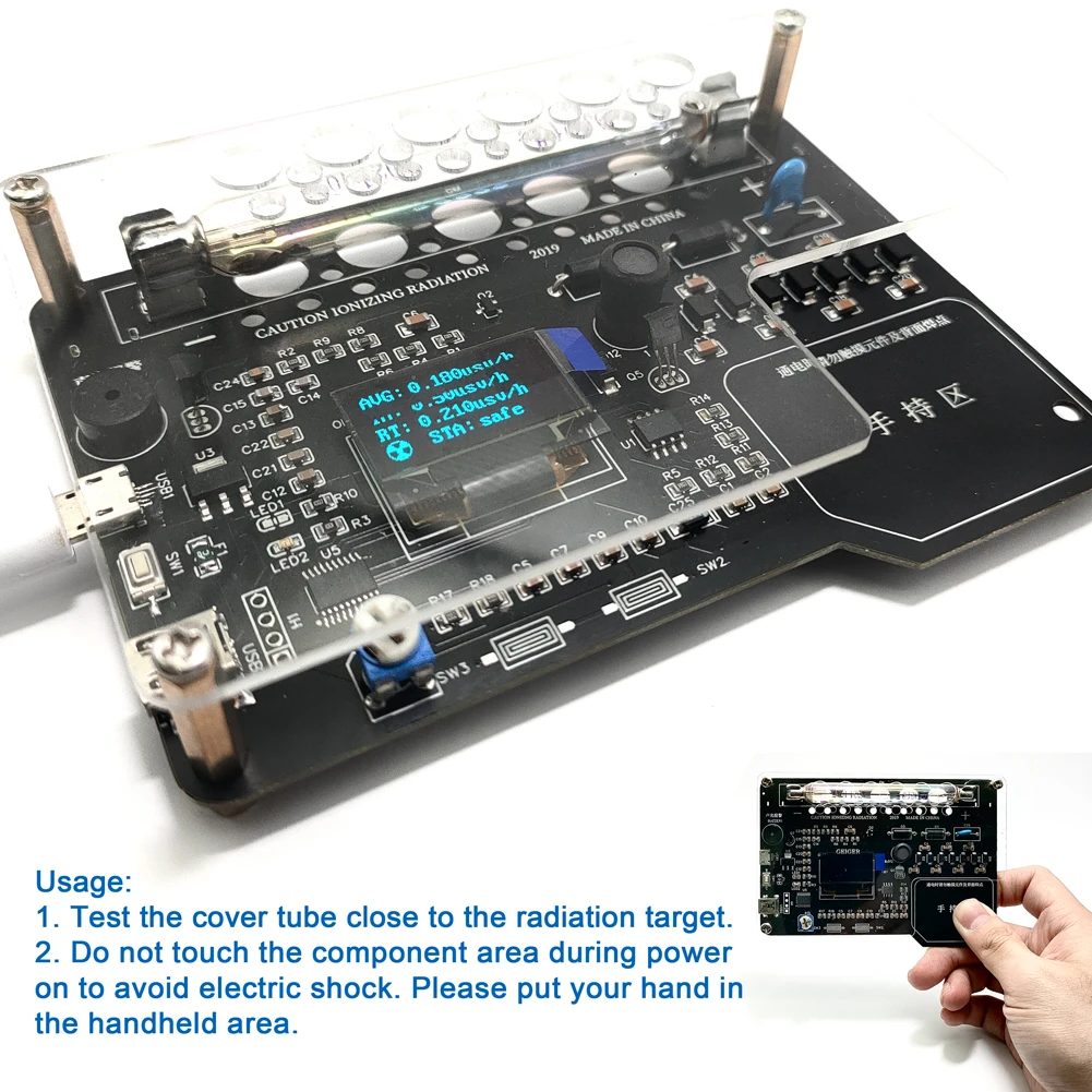 

Simple Assembled DIY Geiger Counter Kit Module Nuclear Radiation Detector X-rays γ-rays β-rays Iodine 131 Detecting with OLED