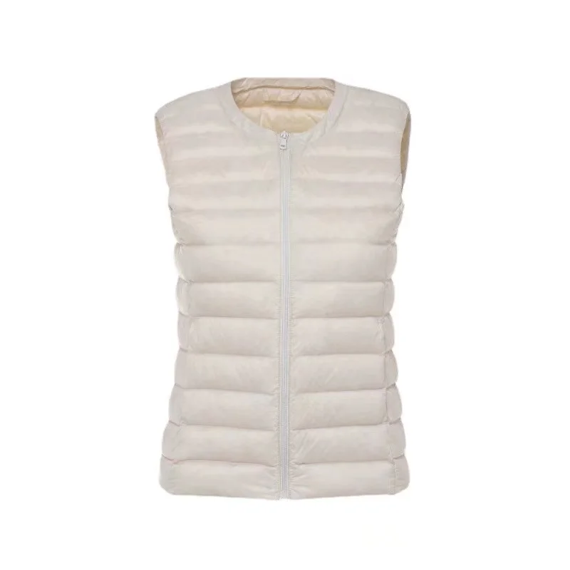 2023 New Ultra Light Down Vest Women Short Vest Windproof Lightweight Warm Waistcoat Female Sleeveless 90% White Duck Down Coat
