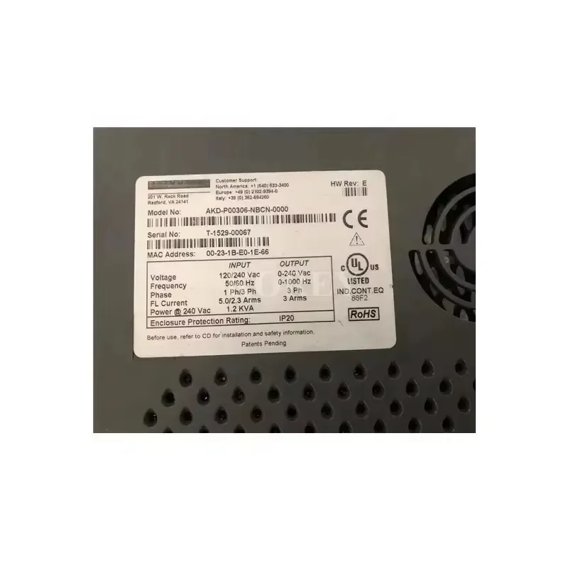 Фото Сервопривод Kollmorgen AKD-P0306-NBCN-0000 AKD-P00306-NBCC-E000 №1