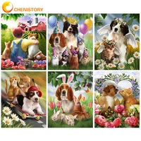 chenistory oil painting by numbers animal for adults paints by number dog on canvas modern painting kits diy gift home decor