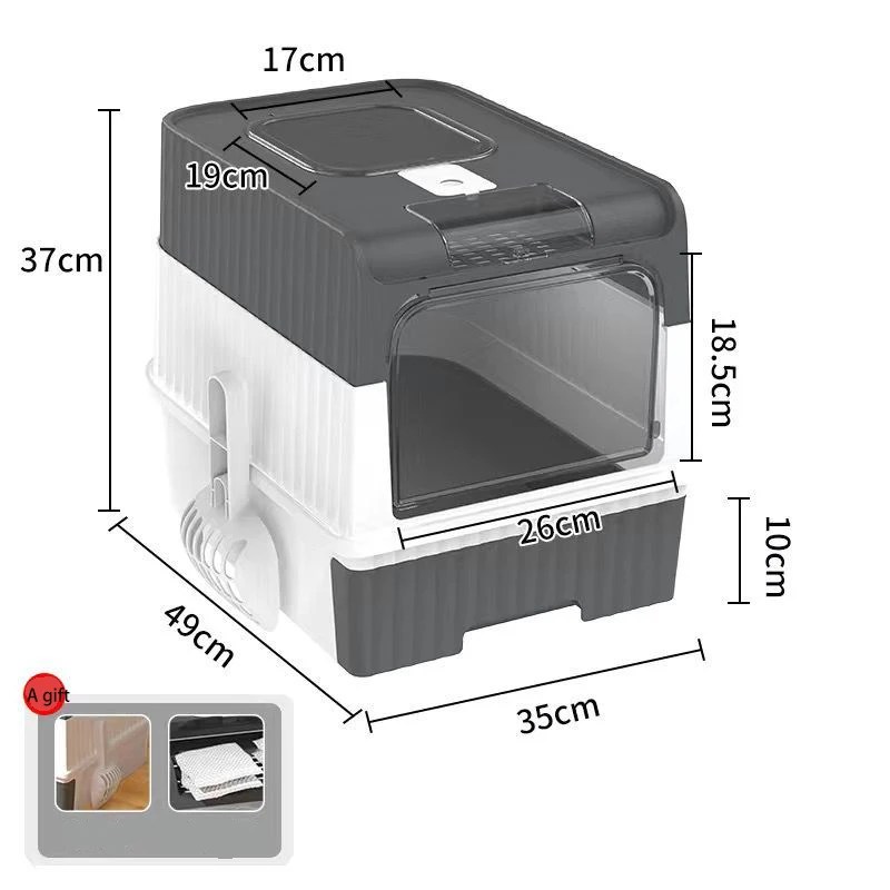 Очень большой ящик для кошачьего туалета с крышкой и ложкой защитой от запаха