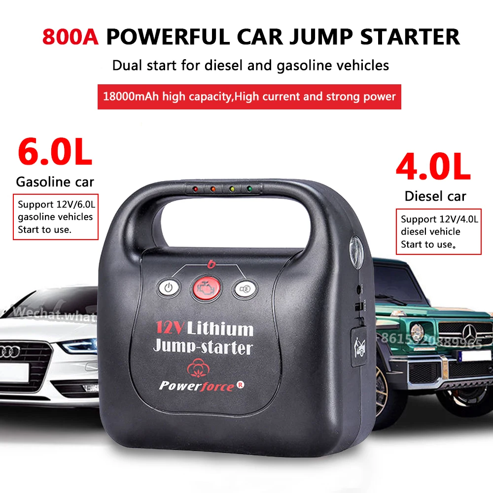 

Car Jump Starter 400A-800A Long Lasting Battery Backup Power Bank 18000mAh Portable Generators For Car Use 2022 Neweast