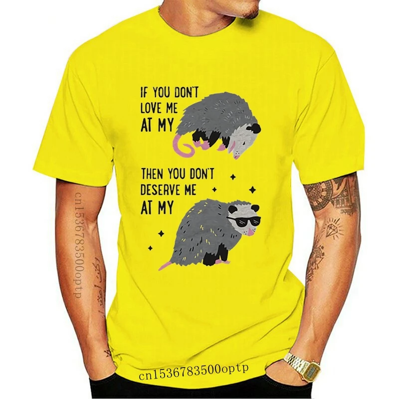 

Новинка, если вы не любите меня в худшем состоянии, то вы не заслуживаете меня в моем лучшем Opossum, Мужская футболка из хлопка, повседневные шо...