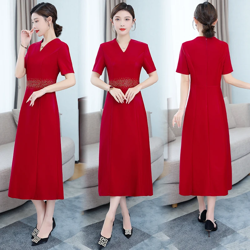 

COIGARSAM Women's Summer Dress 2022 New Red Dresses Dropshipping