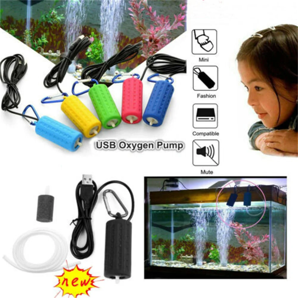 

Mini Aquarium Air Pump Portable USB Fish Tank Oxygen Air Pump With Air Stone Mute Energy Saving Oxygen Pump For Aquarium Fishing