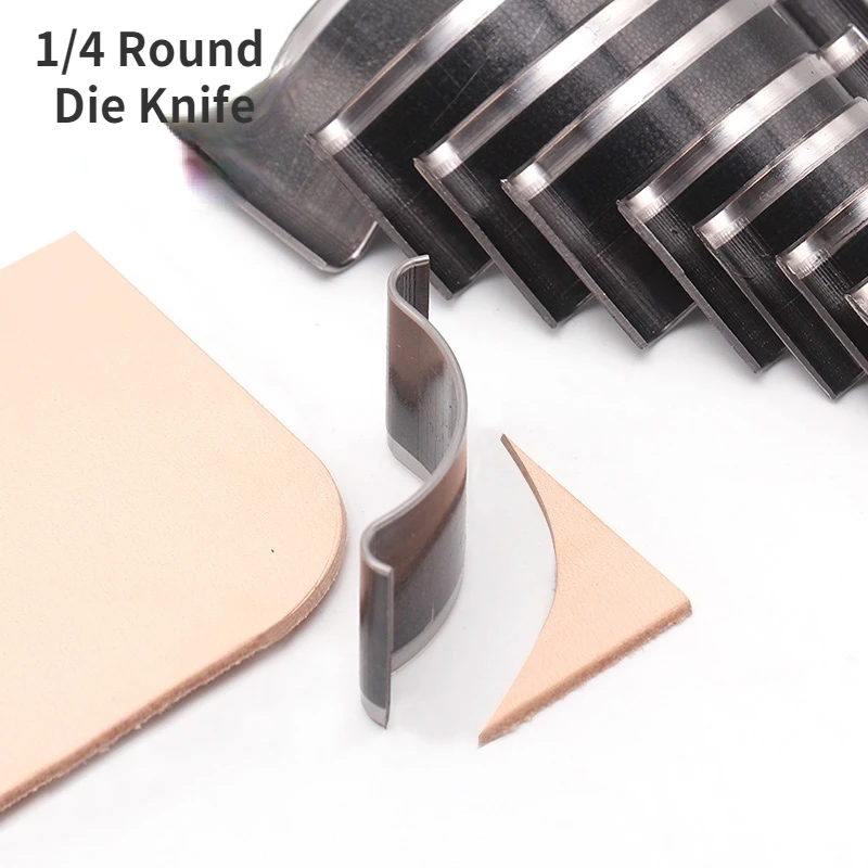 

10pcs Shallow Round 1/4 Leather Cutting Die Japanese Blade Cutter Round Corner DIY Craft Punching Tool Belt Wallet Corner Knife