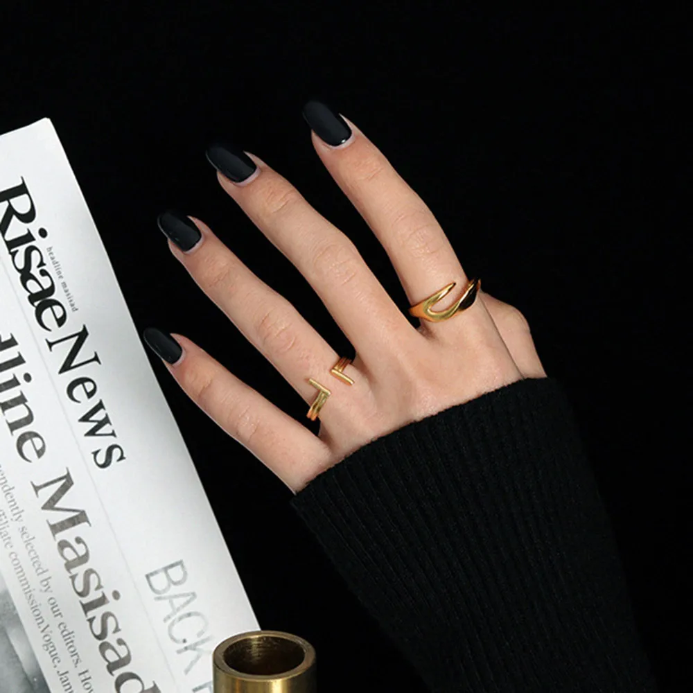 ANDYWEN 100% 925 пробы Серебряный Золотой Крест T открытое регулируемое кольцо женское