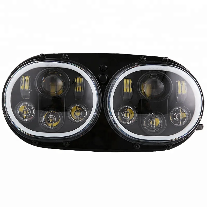 

For Harley road glide double headlights motorcycle led headlights 5.75 inch led twin headlights for road glide '98-'13