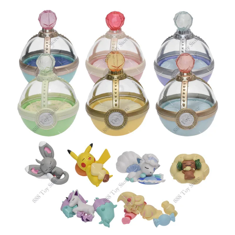 4-6pcs/set Pokemon Sleeping Figurine Toys Cute Dreaming Case 2 Dolls Gifts Action Figures Eevee Vaporeon Glaceon Elf Ball Model images - 6