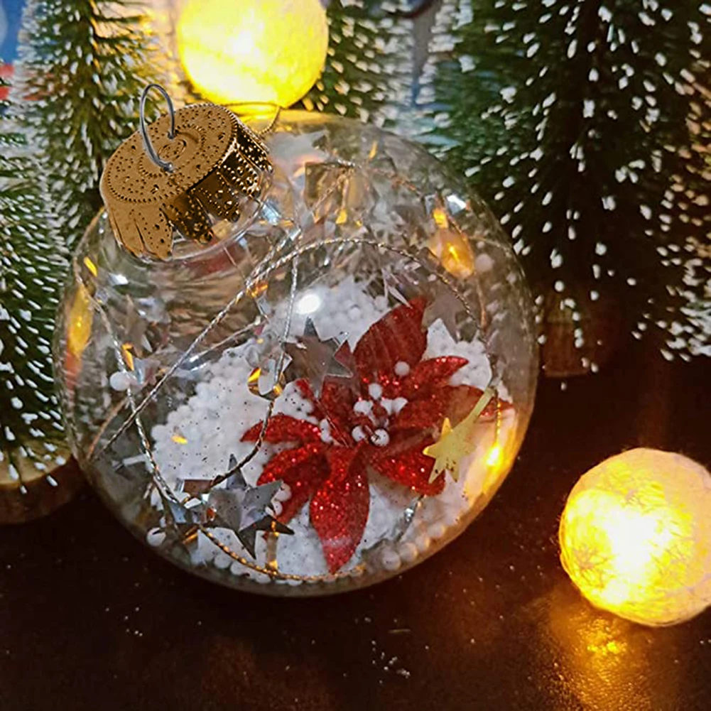 

Hanging Ball Christmas Decoration Plastic Reusable Simulation With Lid Transparent Christmas Ball Drop Ball Gold