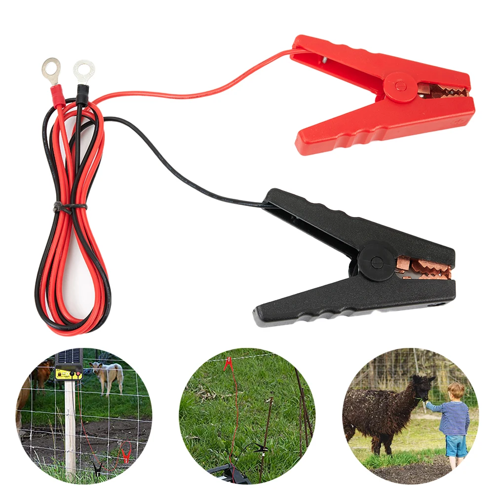 

Solar Fence Charger Electric Fence Lead With Alligator Clip 3ft / 91cm Charging Wire Current Test Line Inverter Connecting Line