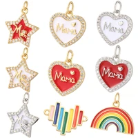 red heart star rainbow jewelry charms for necklace earrings bracelet making jewelry make accessories diy pendant gold color