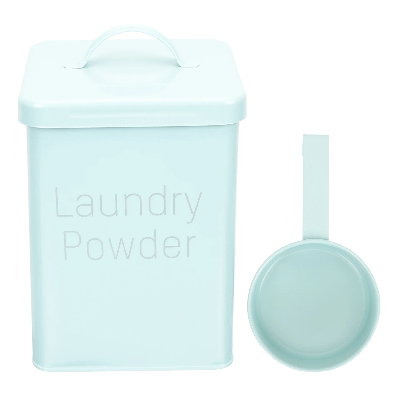 

Laundry Powder Detergent Container Holder Dispenser Storage Bucket Washing Soap Bin Metal Box Canister Beads Tin