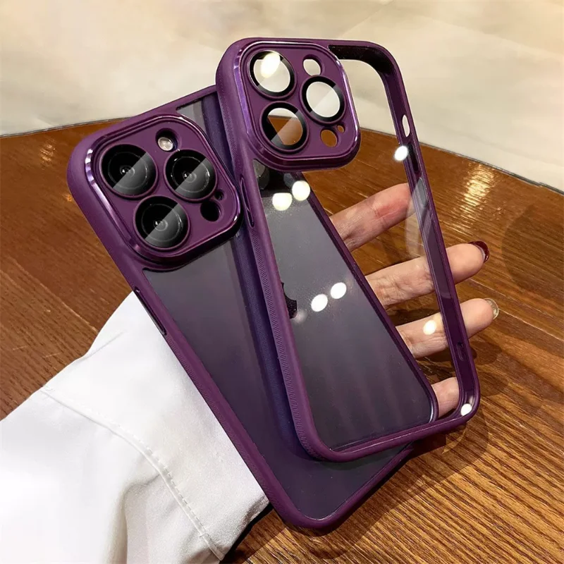 

Luxury Transparent Plating Camera Case For iPhone 14 13 12 11 Pro Max 14Plus Shockproof Armor Cover HD Lens Glass Acrylic Funda
