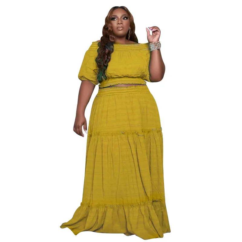 Women's Sequin Dress Solid Dress Sets Elastic Waist  Floor-Length Plus Size Women Clothing 2022 Fashion Sexy Dress Short Loose