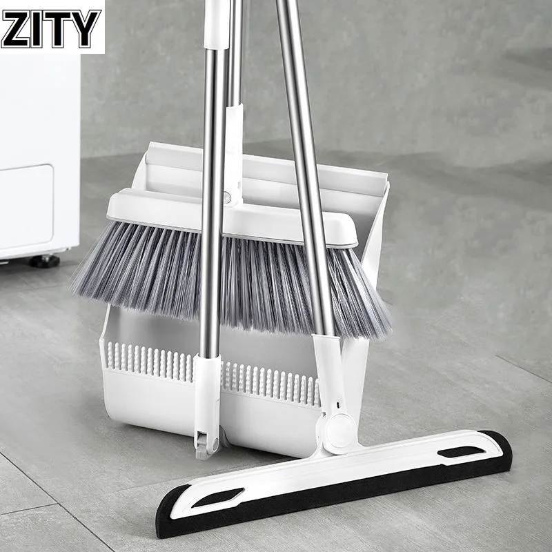 Broom and Scoop Set Folding Dustpan High-end Bathroom Water Wiper To Sweep Magic Brush Garbage Squeegee Home Cleaning Products