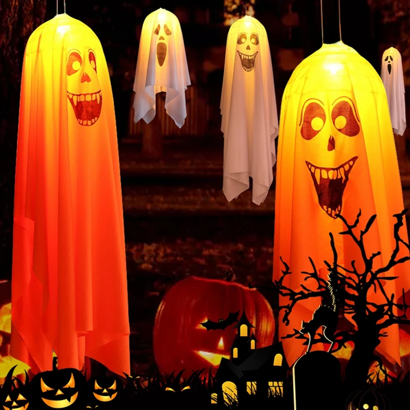 

Хэллоуин призрак люстра Тыква девушка светильник атмосферсветильник свет для вечерние украшение ужас призрак светодиодный ная мигающая г...