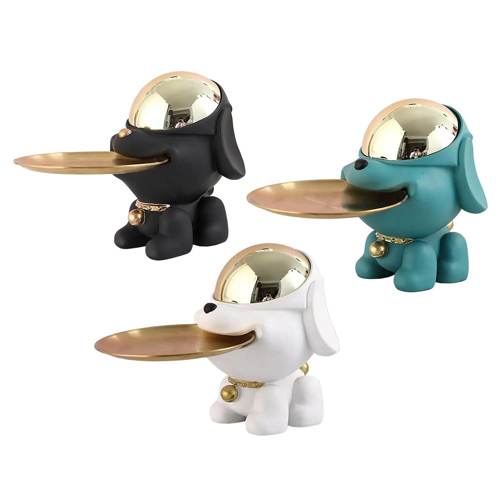 

Creative Dog Sculpture Organizer Sundries Storage Animals Statues for Party, Living Room,