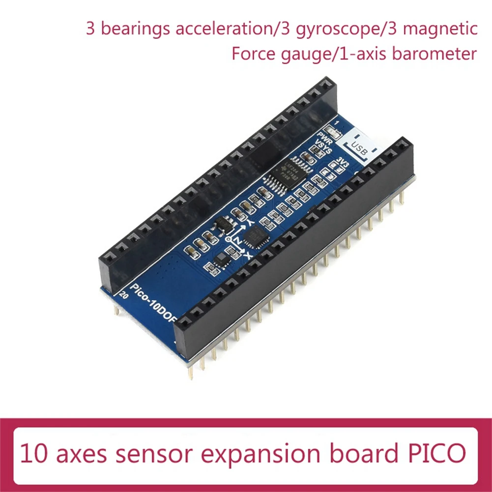 Фото Для Raspberry Pico-10DOF-IMU Плата расширения Pico10-Axis Accel/Gyro/магнитометр датчик расширения №2