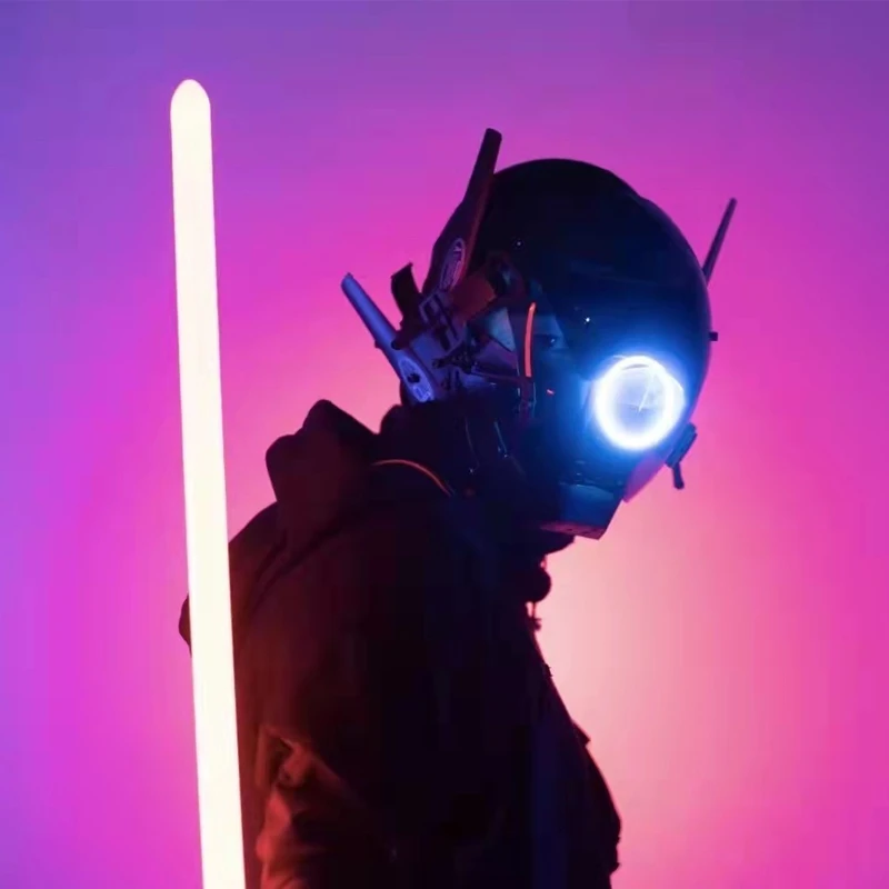 Киберпанк маска кольцо свет светильник футуристический Dystopian Cospla аксессуары