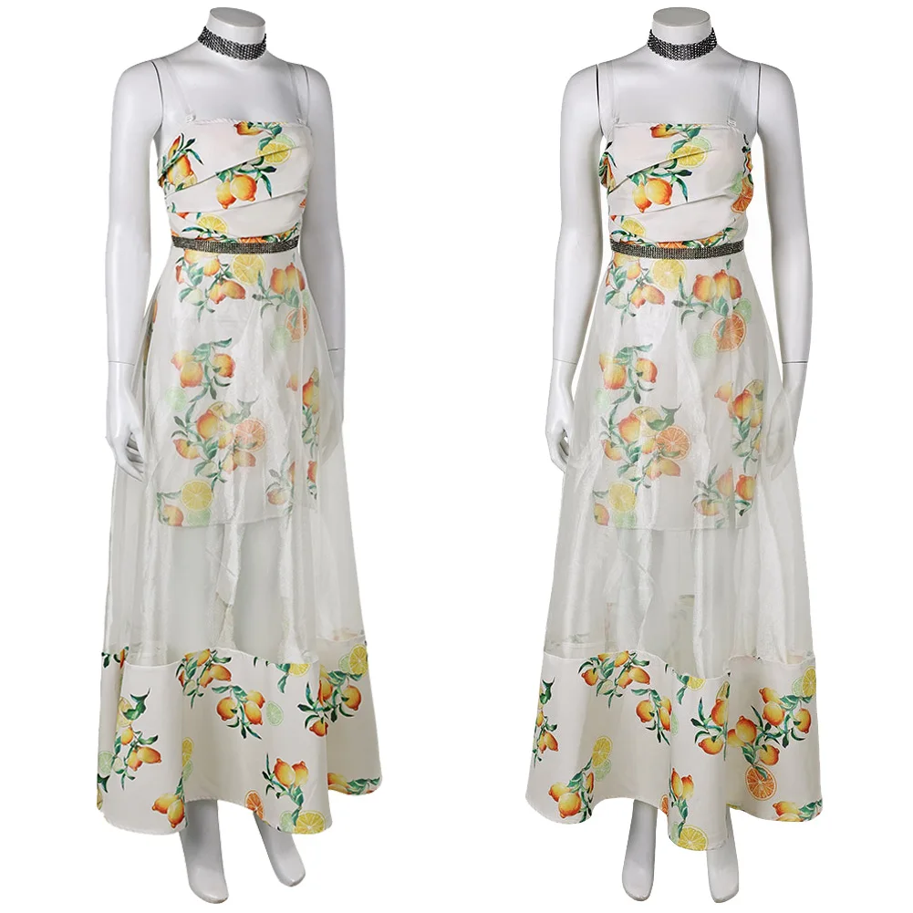 Платье с принтом Aerith Citrus парик аниме-игра Final косплей Fantasy VII наряды для ролевых