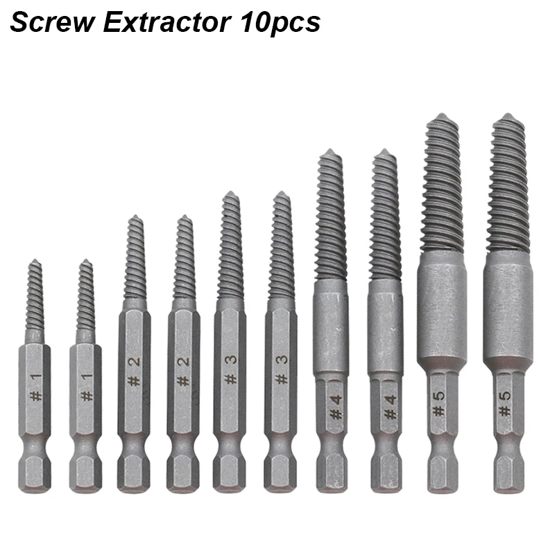 

Набор для извлечения поврежденных винтов, инструмент для удаления сломанных болтов, сверло для легкого снятия, разборки, удаления сломанных болтов с обратной ржавчины, шестигранный