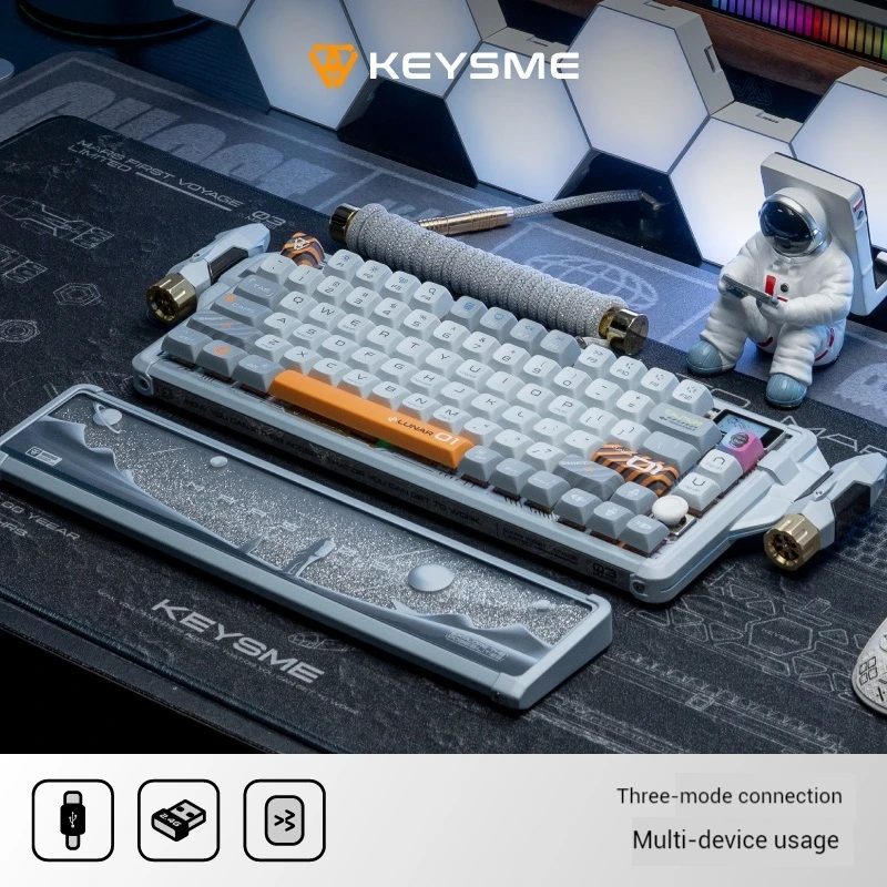 KeysMe Mars03 Алюминиевая беспроводная трехрежимная механическая клавиатура на заказ