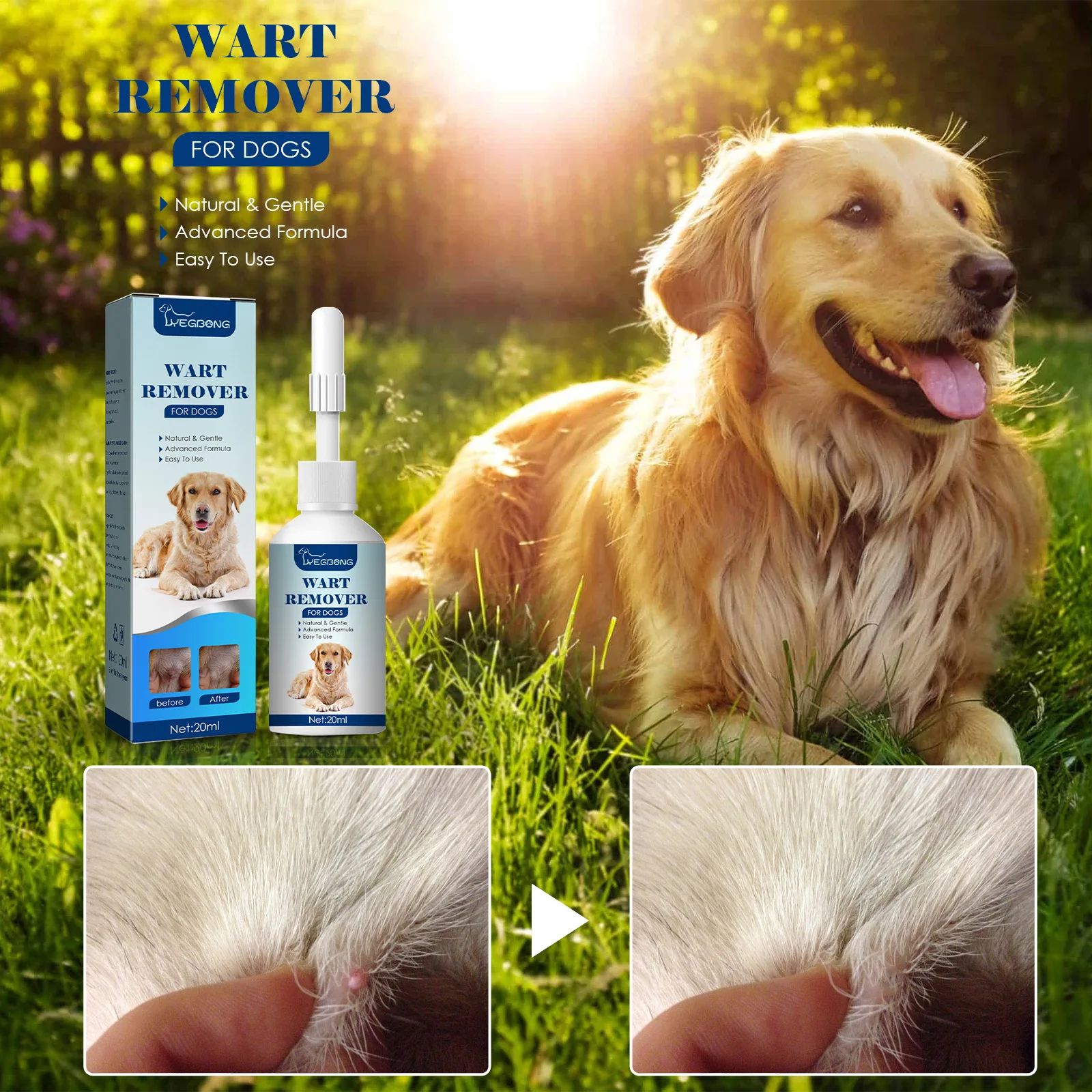 Dog Wart Remover. Skin Tags. Wart Removal, Mole Treatment Liquid Mild Non-irritating For Pet 20ML 1
