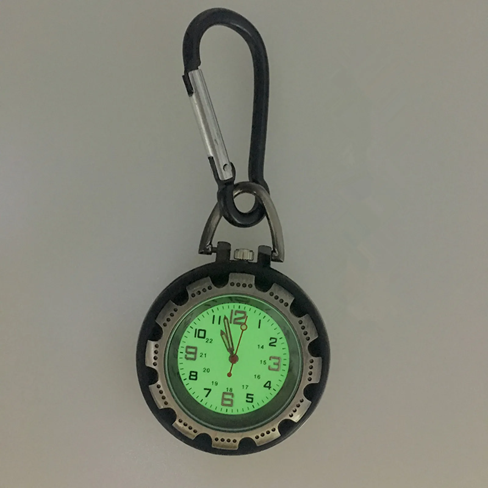 Светящиеся часы с карабином кварцевые карманные наружные флуоресцентные
