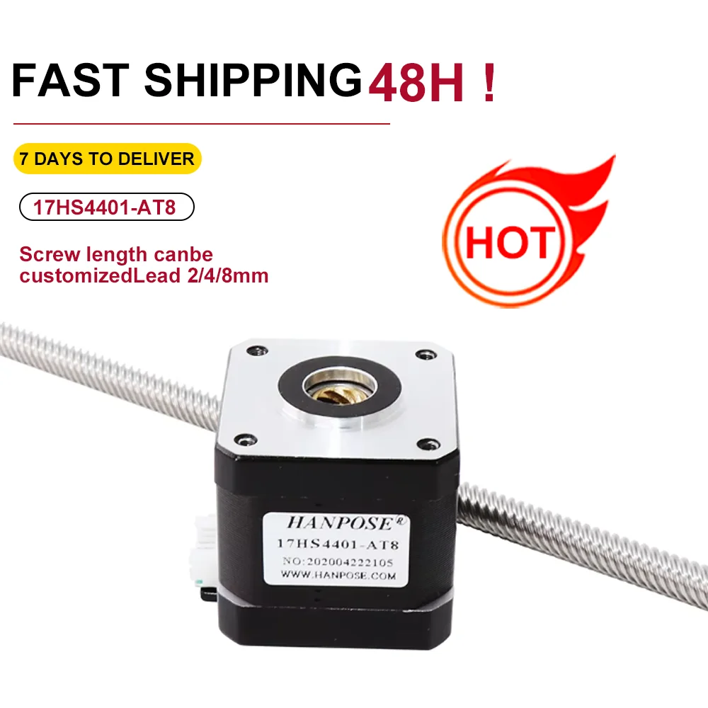 42HA48-T8*8 2-фазный 250 мм Линейный шаговый винт nema двигатель с высоким крутящим