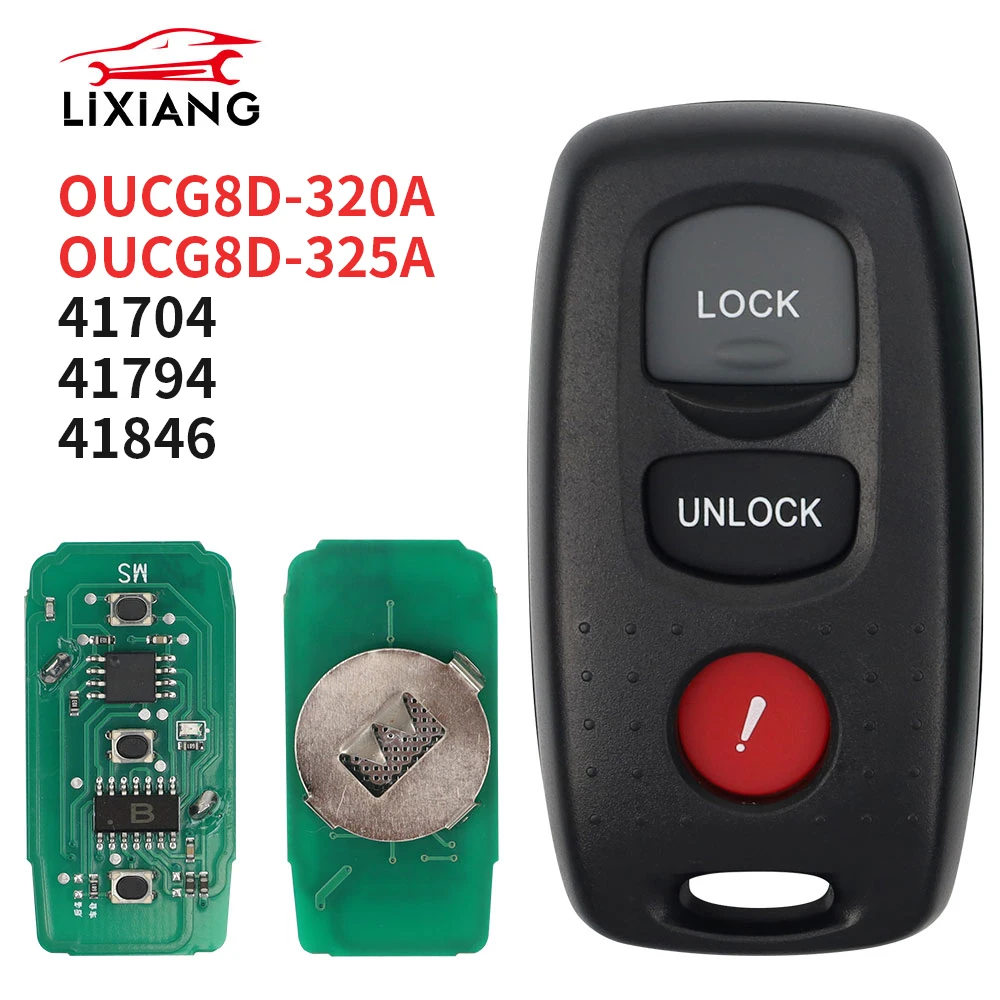 

LIXIANG Дистанционный ключ от автомобиля, 3 кнопки, брелок, модель 41846/41794/41704/OUCG8D-320A для 2004-2009 Mazda 3 6 FCC ID: KPU41846, KPU41794