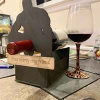 novelty wine holder stand table top wood barry silhouette wine bottle display stand single accessories novel decoration for