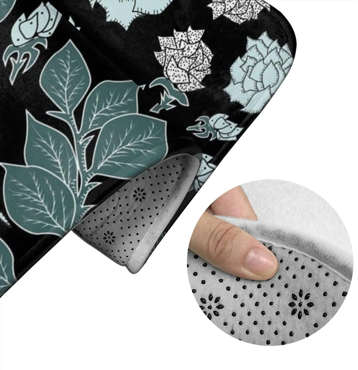 

Rose The Fleur- Art Nouve Bathroom Mat Sets 3 Piece Set Rugs Memory Foam Mat Set Toilet Seat Cover bath Mat Lid Cover