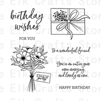 birthday bouque matel cutting dies and clear stamps diy for scrapbooking template embossing handmade making cards decoration new