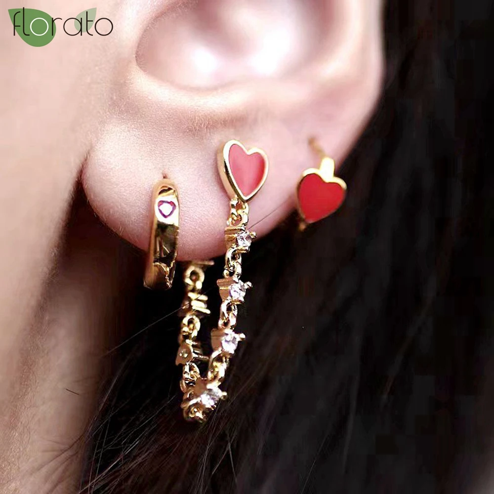 

Женские серьги-гвоздики в форме сердца, из серебра 925 пробы