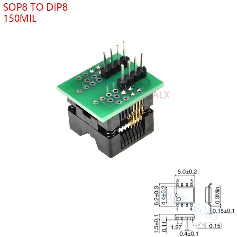 

Адаптер SOIC8 SOP8 TO DIP8 ALINSIN