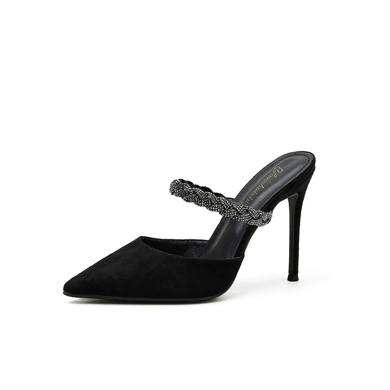 

Женская обувь летняя верхняя одежда туфли на высоком каблуке женские сандалии на шпильке с острым носком Стразы модная обувь на высоком каб...