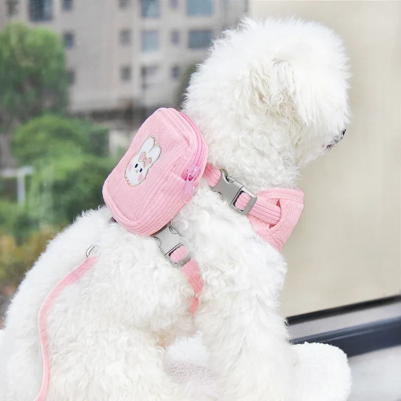 

Pet Harness Dog Accessories Dog Leash Vest Backpack Small Cat Dog Adjustable Anti-lost Soft Harness Puppy Walkin Leash Dog Chain