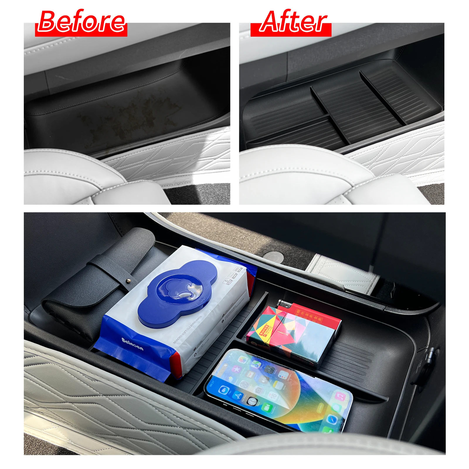 Ящик для хранения центральной консоли SMABEE NIO EL6 2023 2024 TPE автомобильный центральный