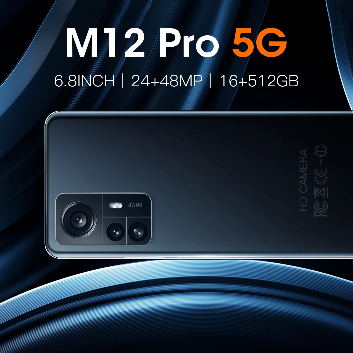 2022 smartphone 5g m12 pro 6 8inch globale version 16512gb 6000mah 2448mp celulares entsperren handys mobile phones telefon free global shipping