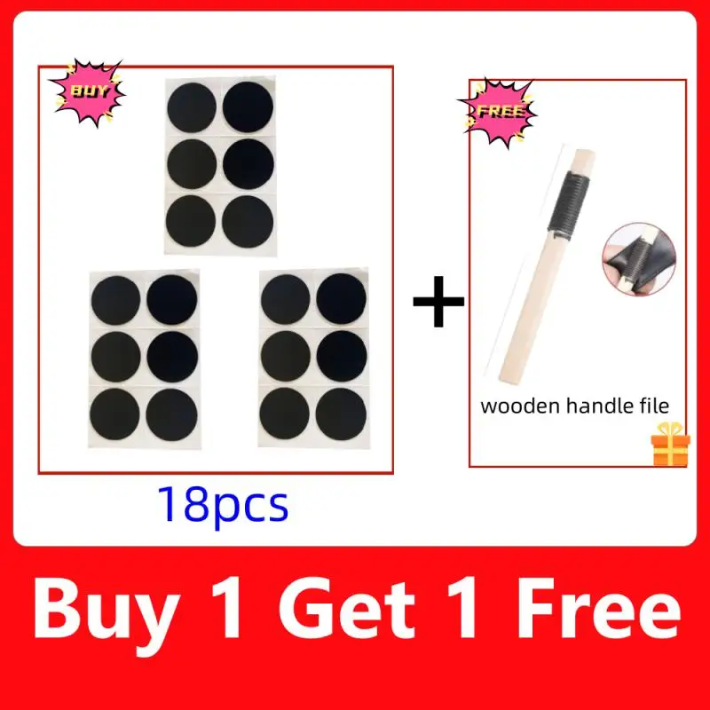 

[Buy 1 Take 1] 25mm Glueless Bike Tire Tyre Rubber Patch Piece Puncture Repair Tool [Free Wooden Handle File]