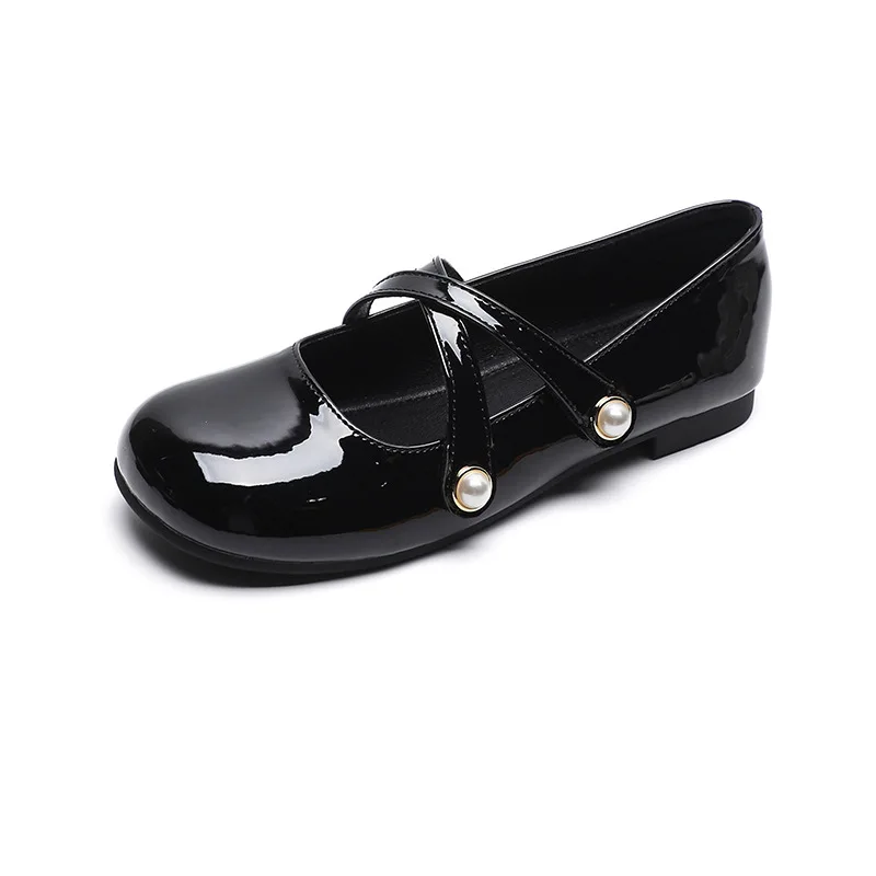 Round Toe Mary Jane Shoes Spring Autumn Pearl Shallow Mouth Women Shoes French Soft Bottom Large Size Girls Shoes Lolita Shoes