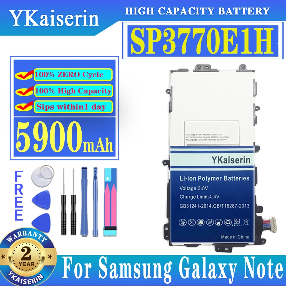 Аккумулятор ykaisсеребристый для планшетов Samsung SP3770E1H, для Samsung Note 8,0 дюйма, GT-N5100 N5110 N5120, 5900 мАч, с аккумулятором инструментов