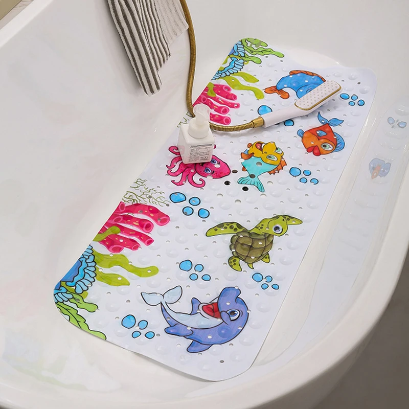 

Нескользящий Коврик для ванны 40 Х100 см, детский Коврик для ванны из ПВХ с мультяшным рисунком, удлиненный домашний коврик для ванной