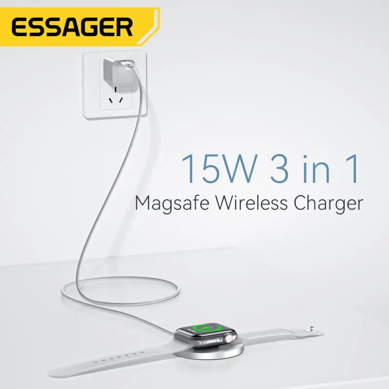 

Phone Accessories Fast Wireless Charger Magnetic Universal Wireless Charging Pad 15w Portable Wireless Charger 3 In 1