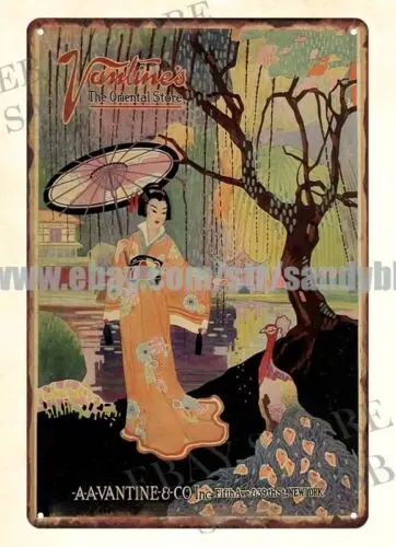 1917 г. вантин Восточный магазин японская девушка гейши металлическая Оловянная